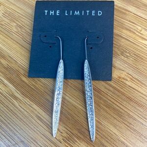 NWT The Limited Sparkle Drop Earrings Silver Tone